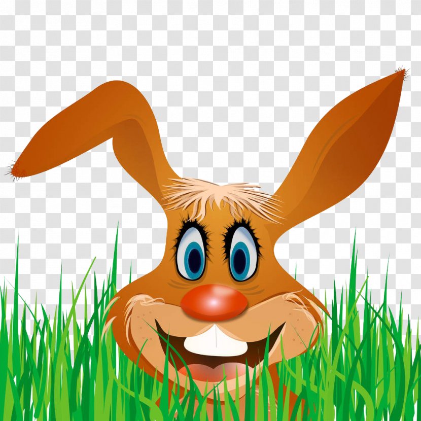Easter Bunny Hare Paper Post Cards Illustration - Wildlife - A Rabbit Crouching In The Weeds Transparent PNG