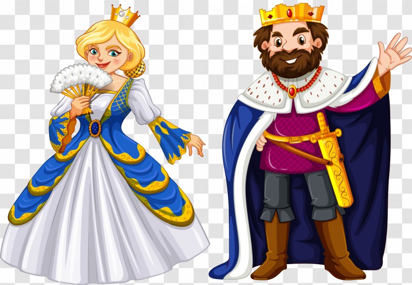 King Cartoon Queen Regnant Illustration - Figurine - Vector Hand Painted And Transparent PNG