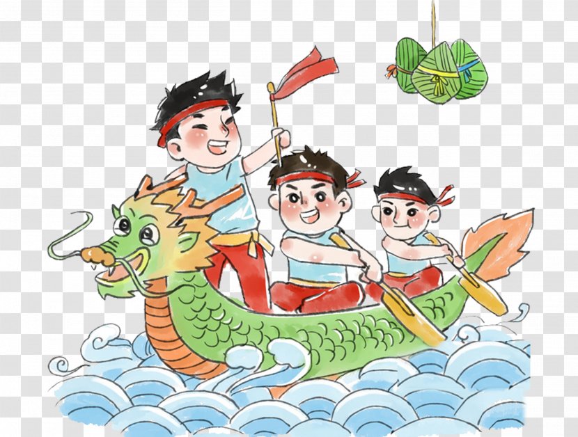 Zongzi Dragon Boat Festival Illustration - Organism - Cartoon Race Transparent PNG