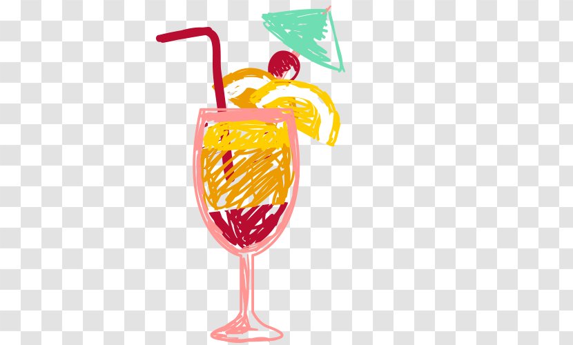 Juice Cocktail Garnish Non-alcoholic Drink Wine Glass - Dessert - Great Drinks,Cool,fruit Juice,Pencil Drawing Drink,cup Transparent PNG