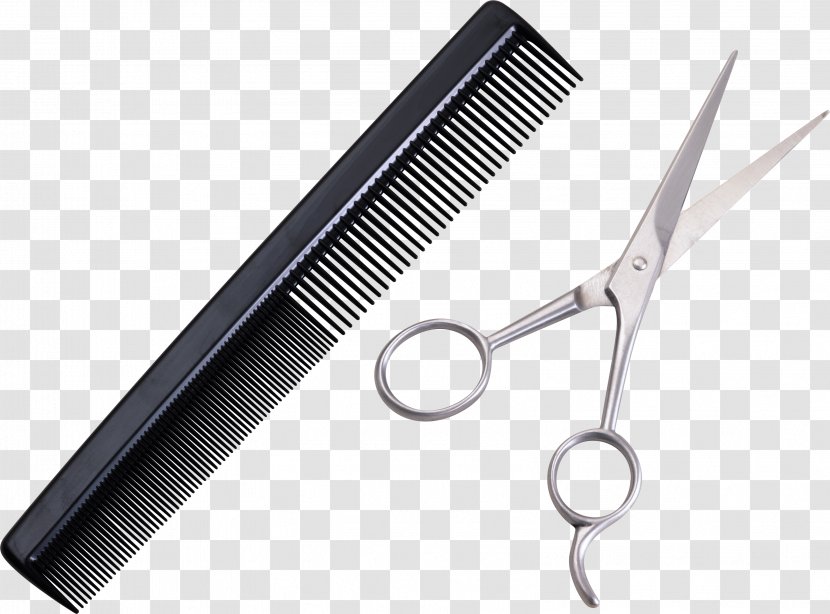 Comb Hair-cutting Shears Scissors Hairdresser - Shaving Transparent PNG
