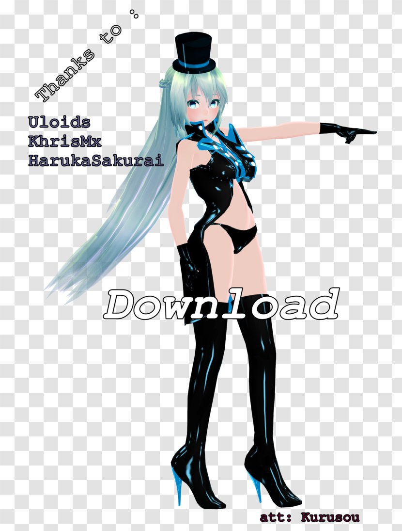 MikuMikuDance Hatsune Miku Vocaloid Megurine Luka Model - Silhouette Transparent PNG