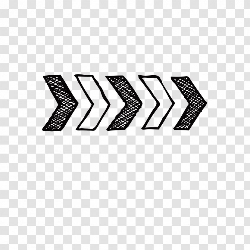 Hand-painted Black And White Zebra Arrow - Logo - Brand Transparent PNG