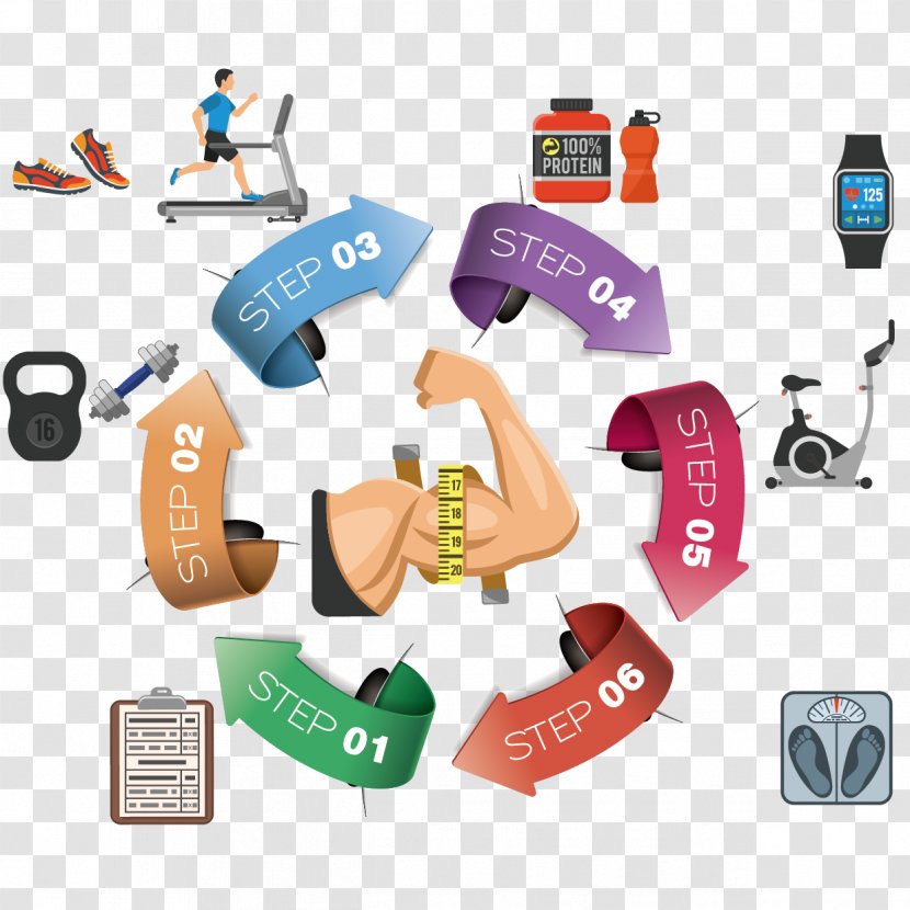Fitness Centre Infographic Physical Treadmill - Loop Vector Icon Transparent PNG