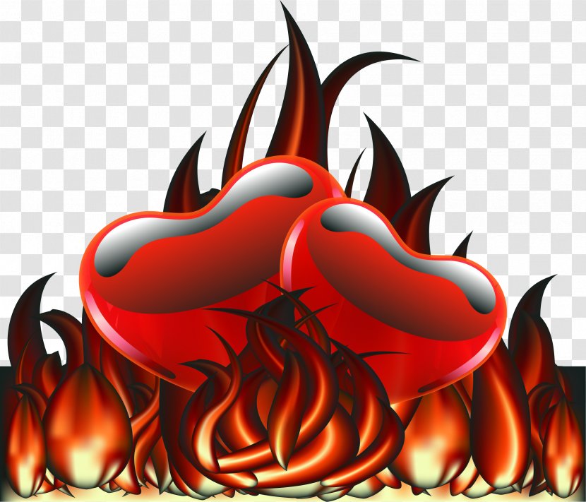 Cartoon Poster Flame - Demon - Red Of Love Background Transparent PNG