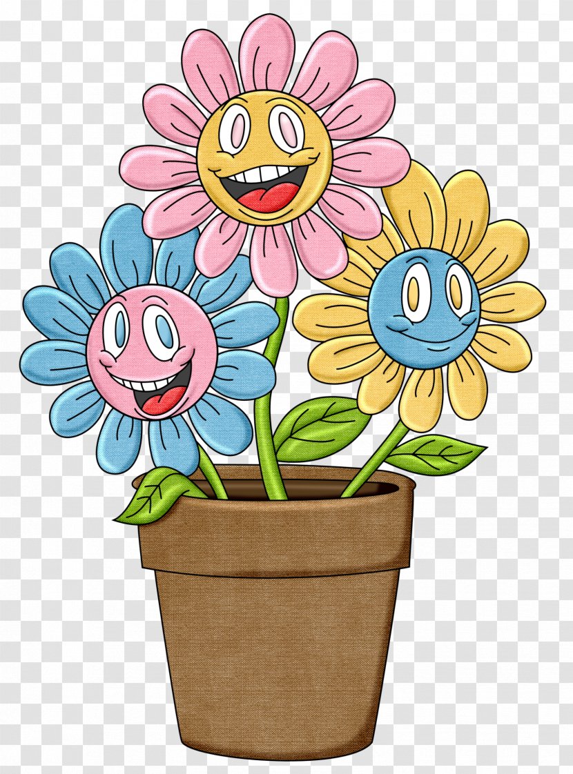 Flowerpot Drawing - Floral Design - Happy Flower Transparent PNG