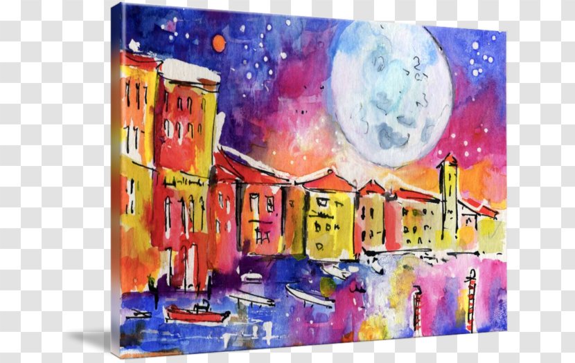 Watercolor Painting Canvas Print Acrylic Paint Venice Transparent PNG