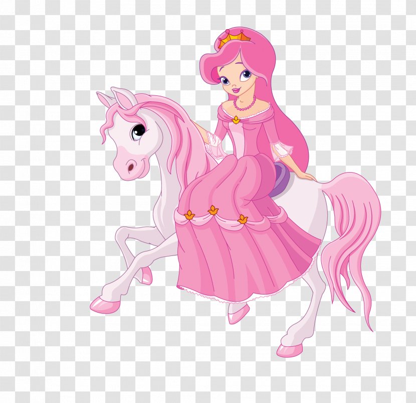 Horse Pony Cartoon Illustration - Watercolor - Vector Pink Princess Transparent PNG