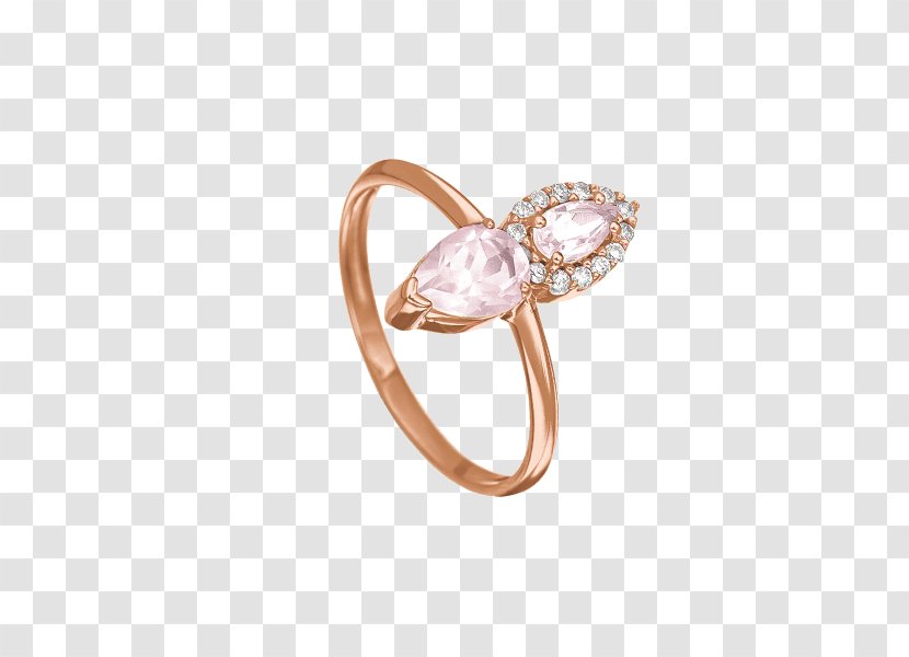 Ring Rose Quartz Gold Diamond Jewellery Transparent PNG