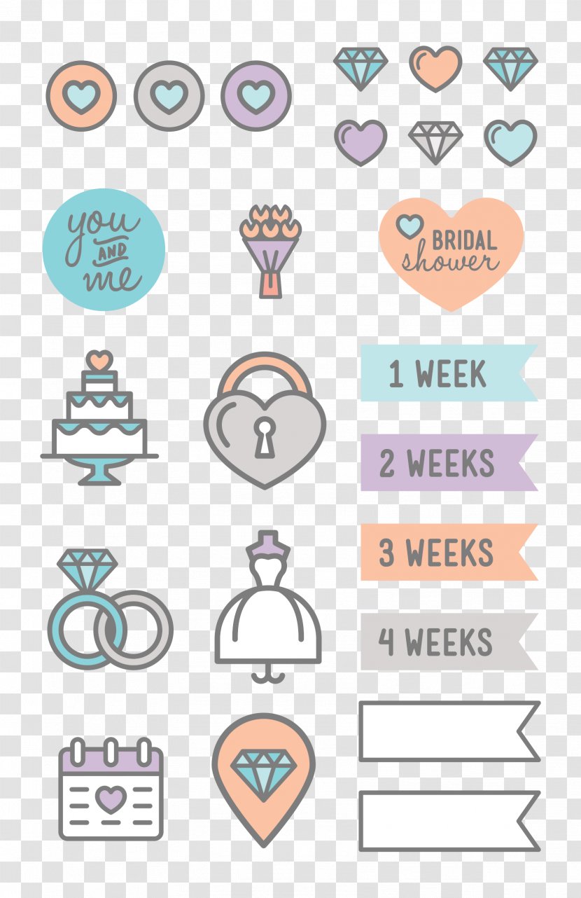 Wedding Invitation Sticker Planner Label - Poster Template Transparent PNG