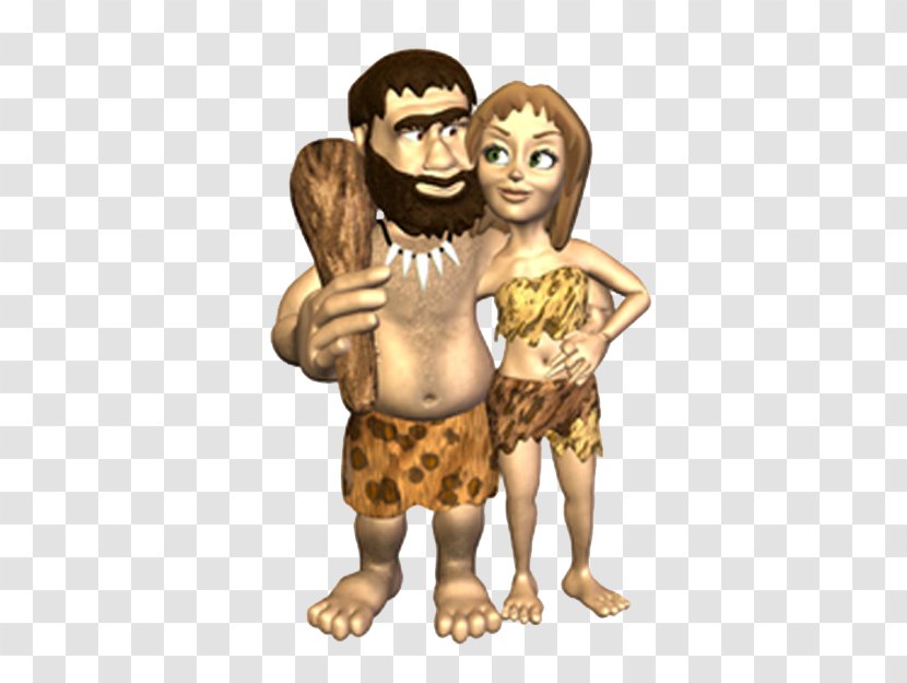 Caveman Female Cavewoman Early Man Neandertal - Watercolor - Cartoon Transparent PNG