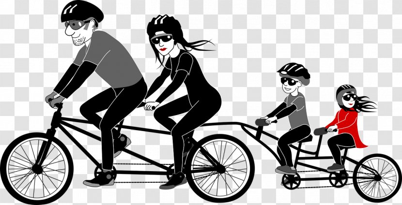 Tandem Bicycle Family Cycling Clip Art - Road - Bicycles Transparent PNG
