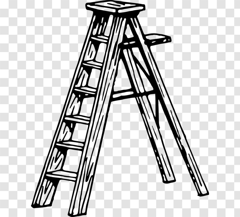 Ladder Cartoon - Blackandwhite Tower Transparent PNG