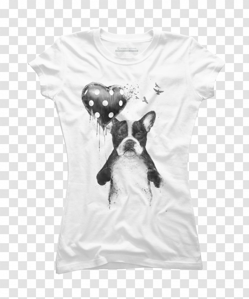 T-shirt Sleeve Design By Humans Designer - Black - French Bulldog Transparent PNG