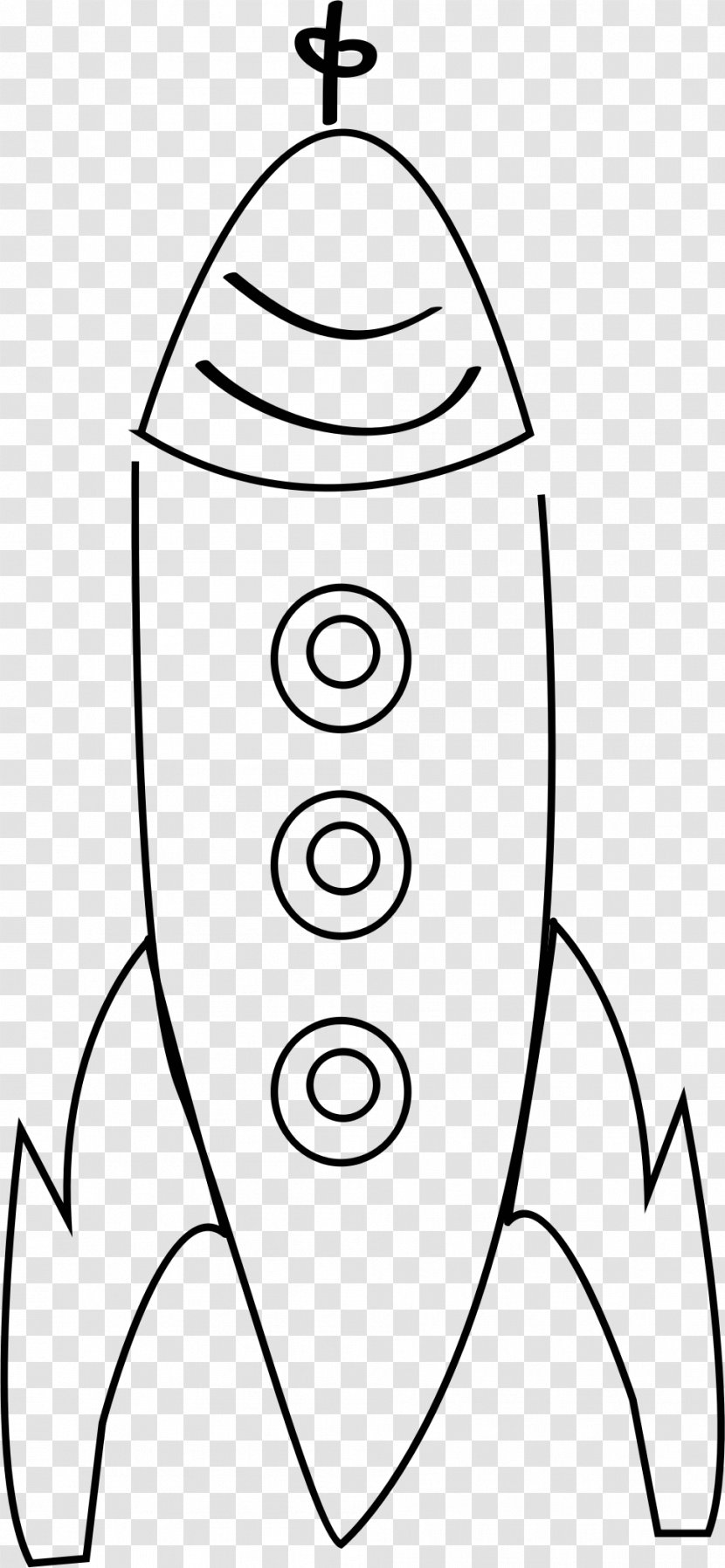 Spacecraft Rocket Clip Art - Black And White Transparent PNG