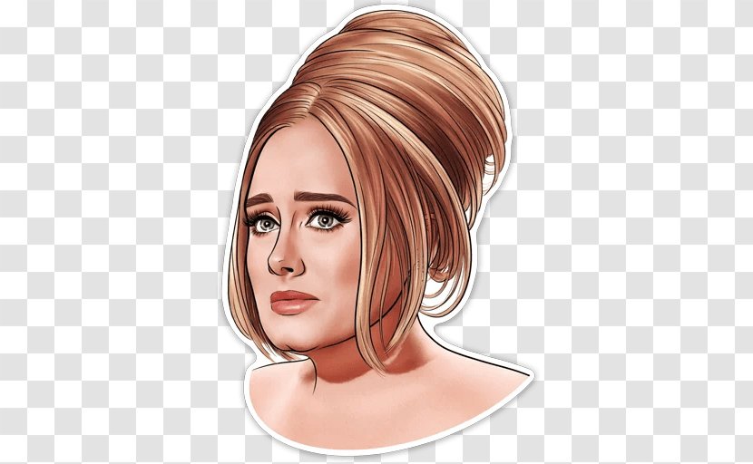 Adele Telegram Sticker SAD! Hair Coloring - Silhouette Transparent PNG