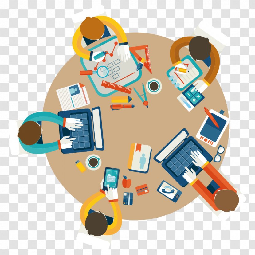 Vector Building Animation Illustration - Meeting - Top View Of Business Transparent PNG