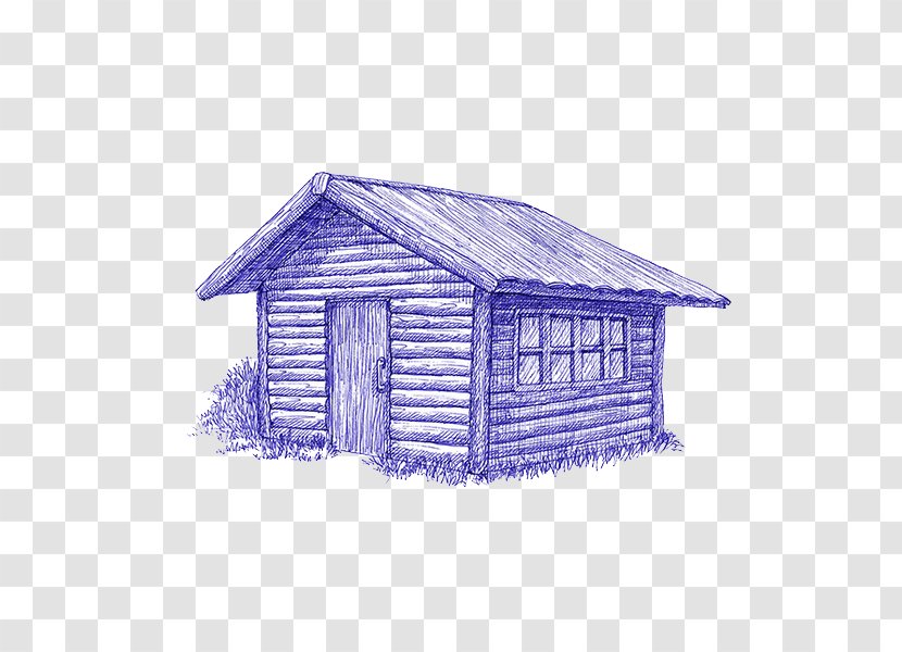 Designer Illustration - Elevation - Ballpoint Pen Hand Painted Wooden House Material Transparent PNG