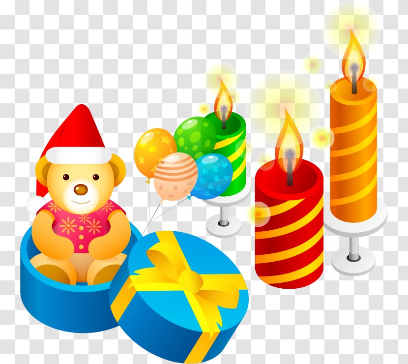 Birthday Wish Greeting Card Gift Sibling-in-law - Christmas Candle Vector Material Transparent PNG