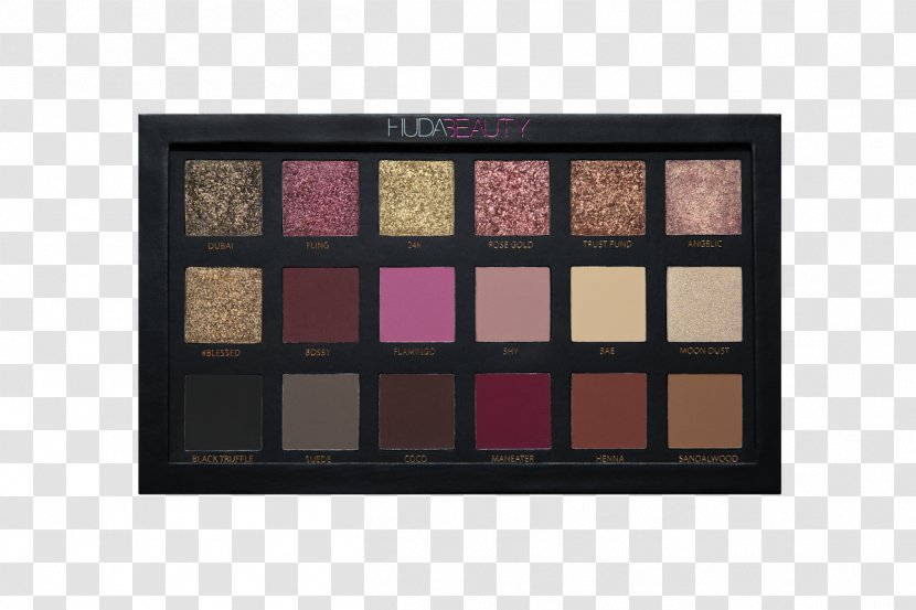 Huda Beauty Rose Gold Textured Shadows Palette Obsessions Eye Shadow Desert Dusk Eyeshadow Cosmetics - Color Transparent PNG