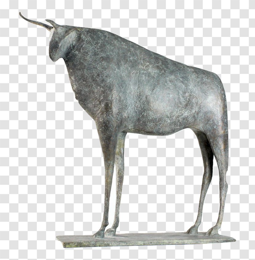 Bull III Bronze Sculpture Work Of Art Contemporary - Cattle Like Mammal - Taureau Transparent PNG