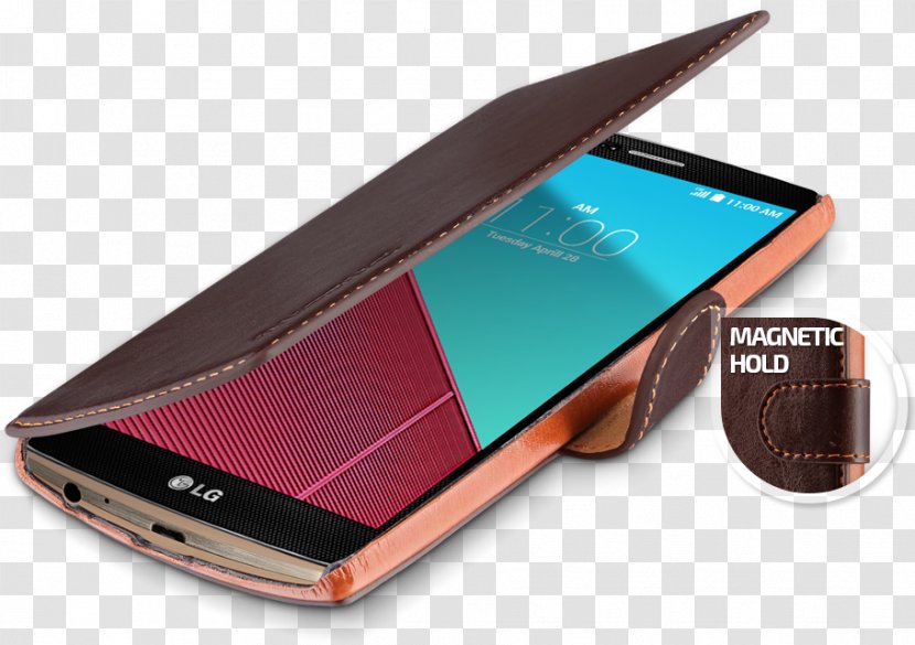 Smartphone LG G4 V20 Electronics Leather - Communication Device - Open Case Transparent PNG