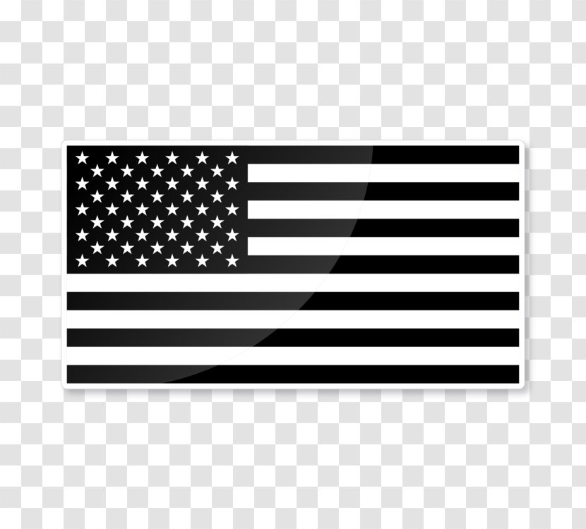 Flag Of The United States Decal Sticker - American - White Black Transparent PNG