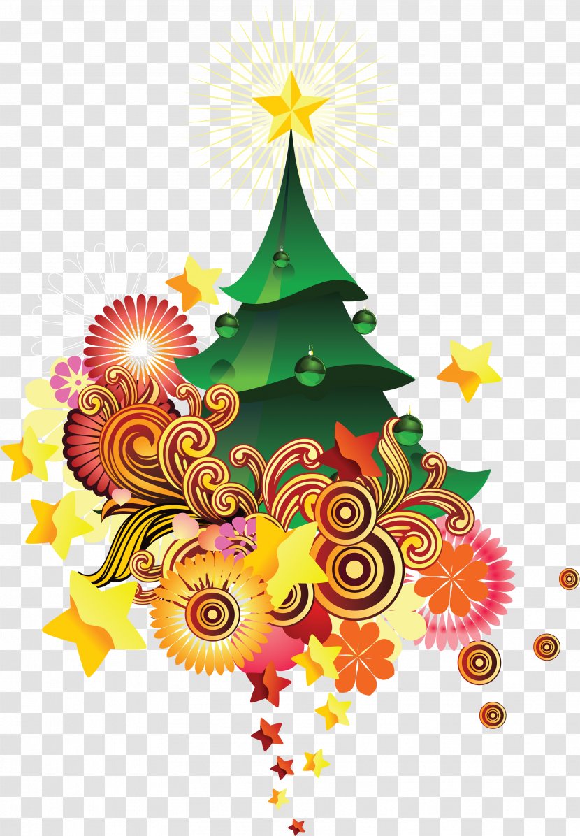 New Year Tree Christmas Clip Art - Yellow Transparent PNG