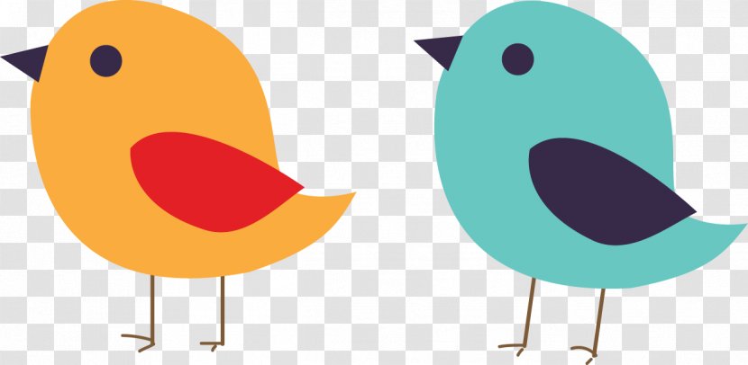 Bird Beak Cygnini Clip Art - Two Cute Birds Transparent PNG