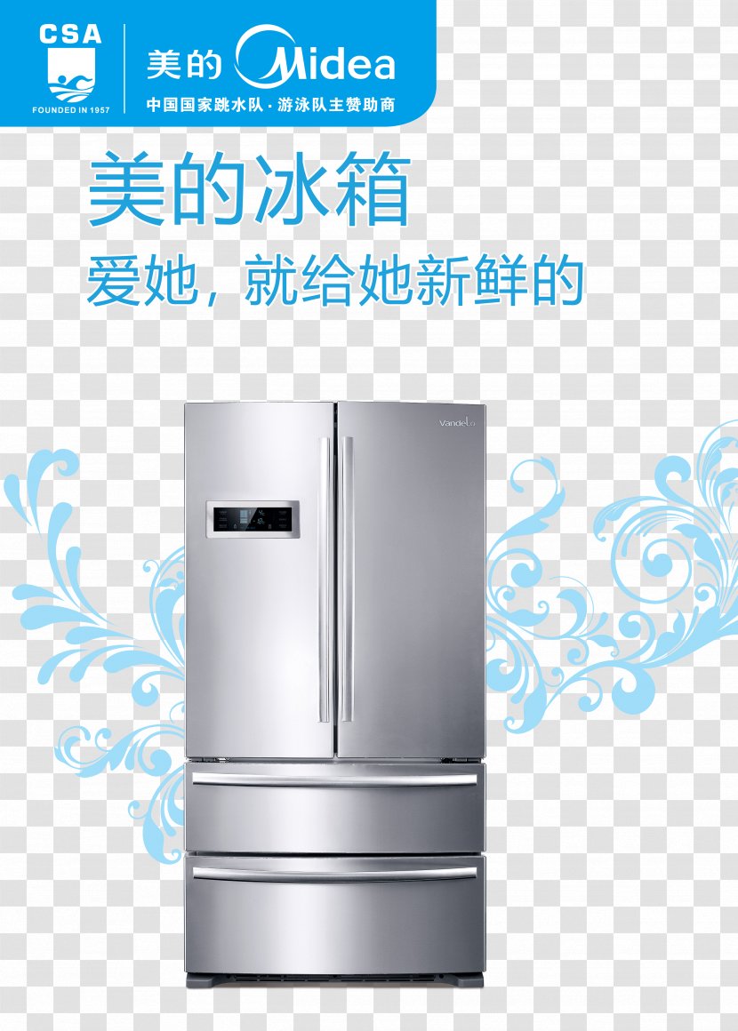 Refrigerator Midea Auto-defrost Home Appliance Transparent PNG