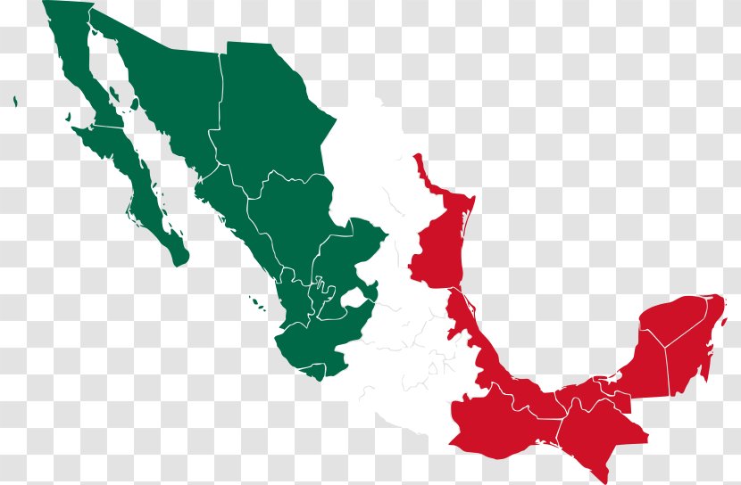 Flag Of Mexico United States Map - Blank Transparent PNG