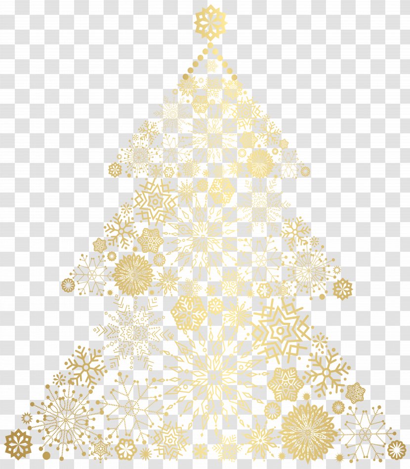 Christmas Tree Pattern - Gold Clip Art Image Transparent PNG