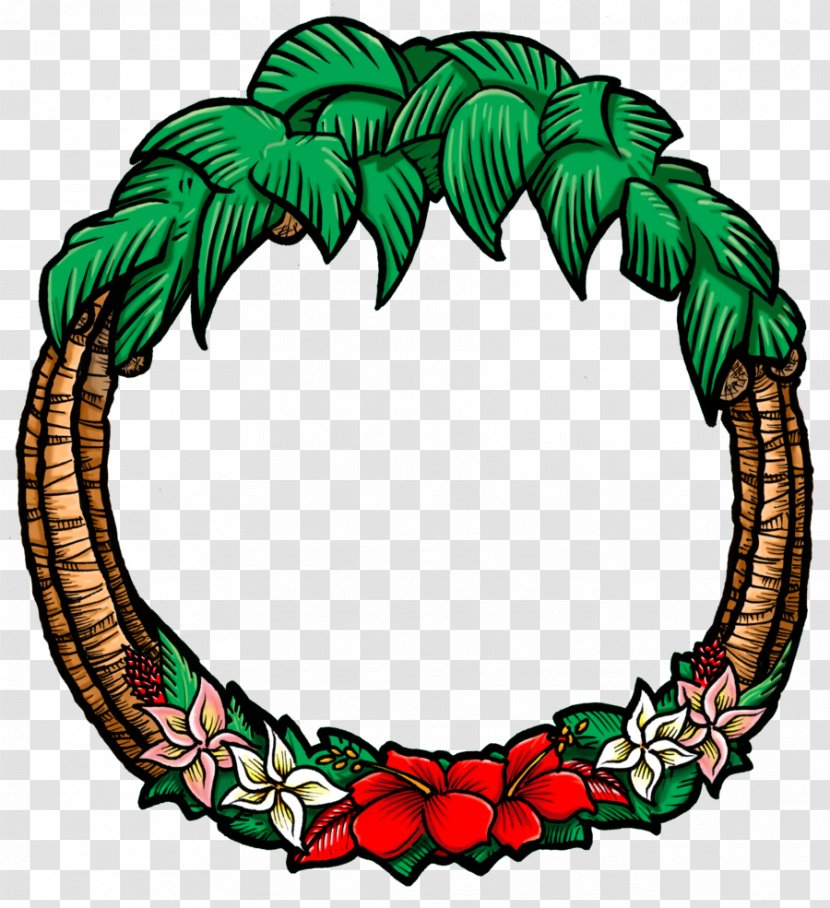 Clip Art Wreath Christmas In Hawaii Day - Hanukkah - Winter Transparent PNG