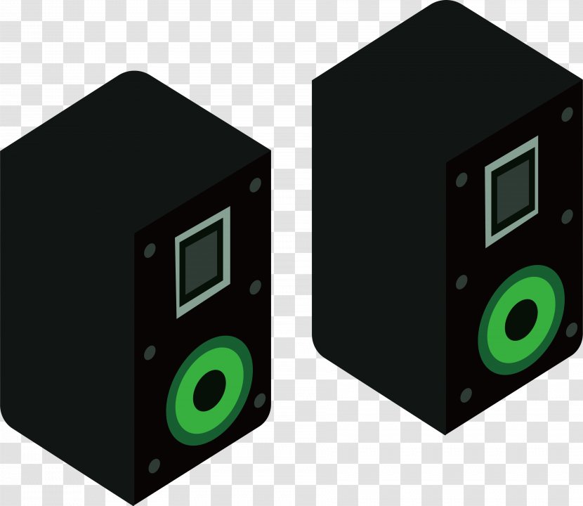 Subwoofer Computer Speakers Studio Monitor Sound Loudspeaker - Electronic Device - Two Black Transparent PNG