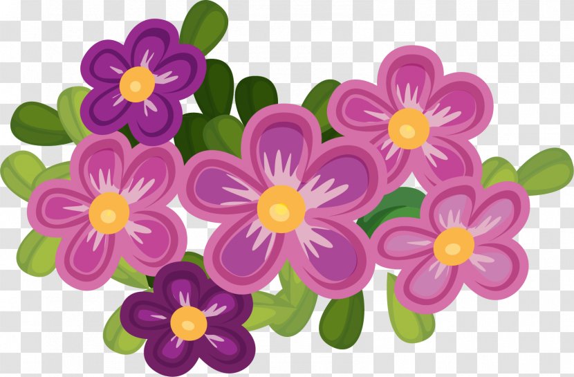 Hand Painted Flowers - Herbaceous Plant - Violet Transparent PNG