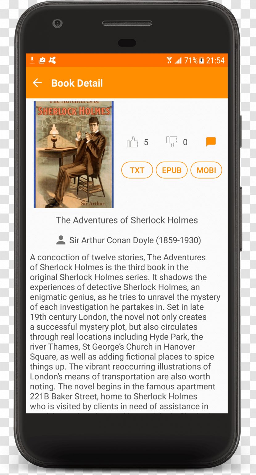 Sherlock Holmes Smartphone Aesop's Fables Gallery Wrap Moby-Dick - Ebook Transparent PNG