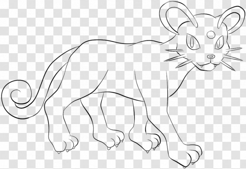 Lion Line Art Persian Meowth Coloring Book - Artwork Transparent PNG