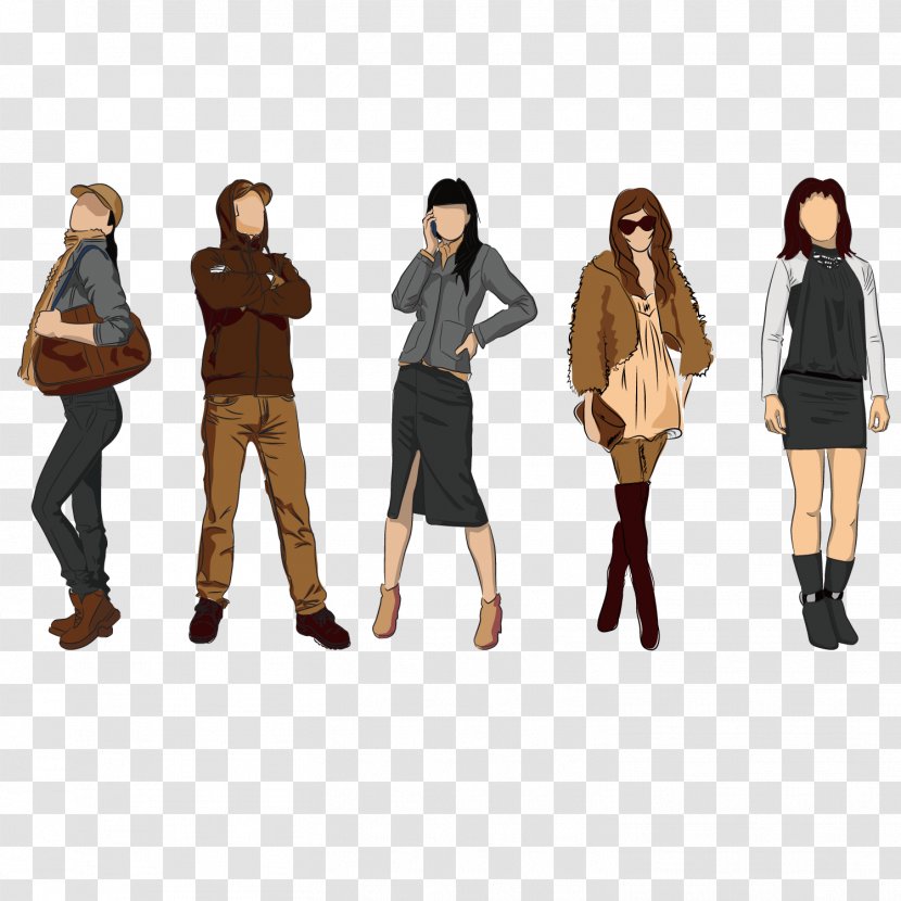 Fashion Model Clothing Royalty-free - Trend Men And Women Transparent PNG