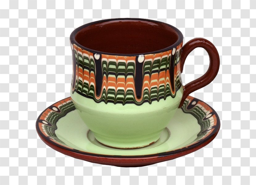Coffee Cup Saucer Ceramic Mug Pottery - Troyan Transparent PNG