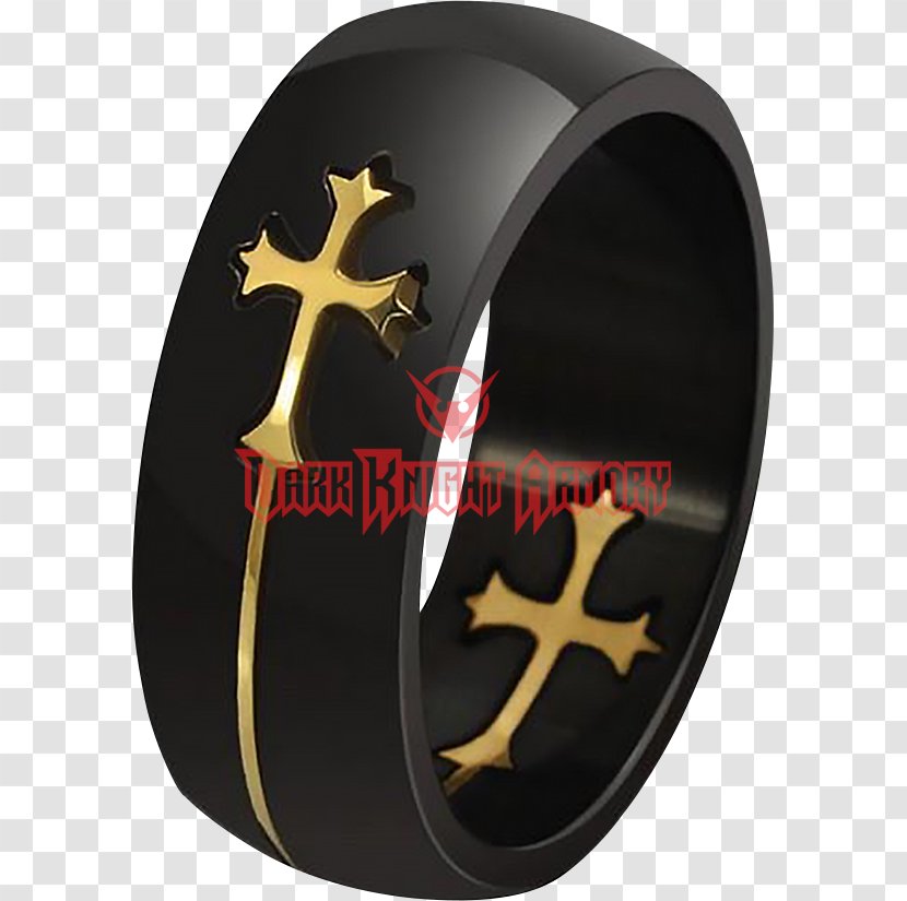 Wedding Ring Stainless Steel Titanium - Gothic Cross Transparent PNG
