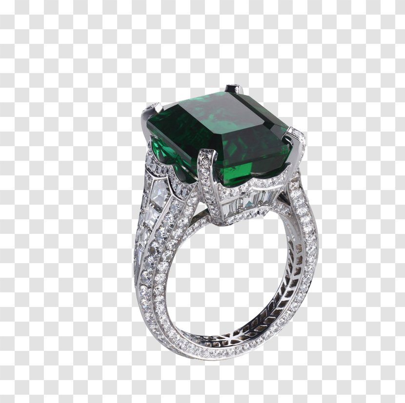 Engagement Ring Emerald Diamond Gemstone - Sapphire Transparent PNG