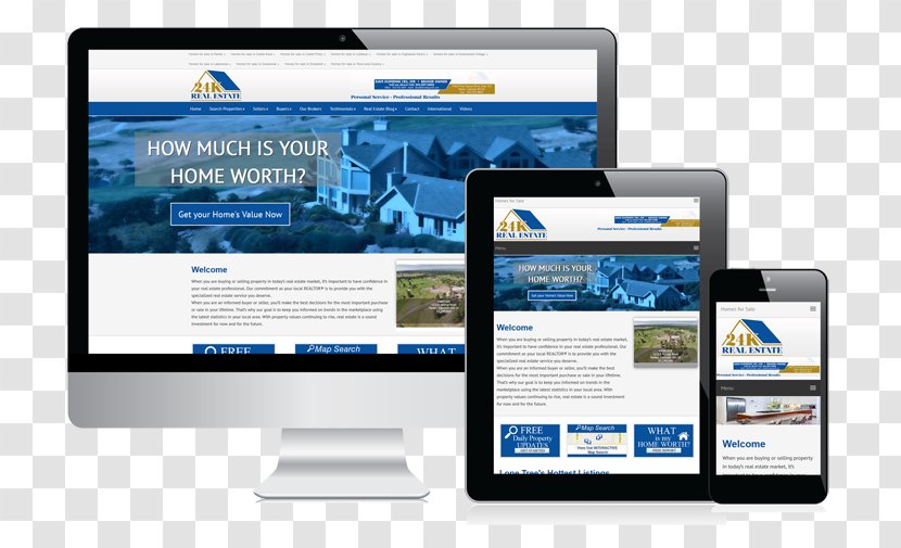 Website Real Estate Web Page Design Business - Service - Beautiful Transparent PNG