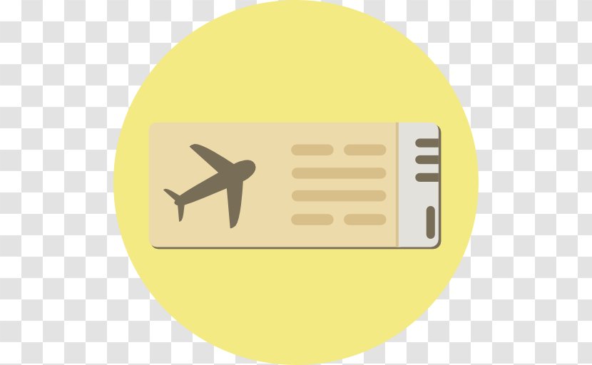 Flight Airline Ticket Travel - Yellow - Khaki Vector Transparent PNG