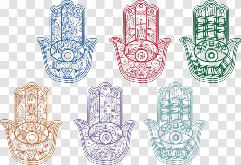 Stillness Hamsa Euclidean Vector - Motif - Vintage Palm Eye Pattern Transparent PNG