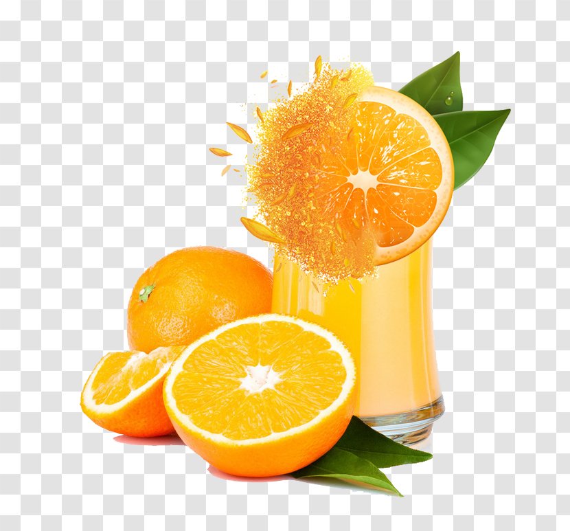 Orange Juice Smoothie Fizzy Drinks Milk - Valencia - Cut Oranges Transparent PNG