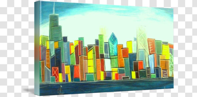 Painting - Modern Art - Chicago City Transparent PNG