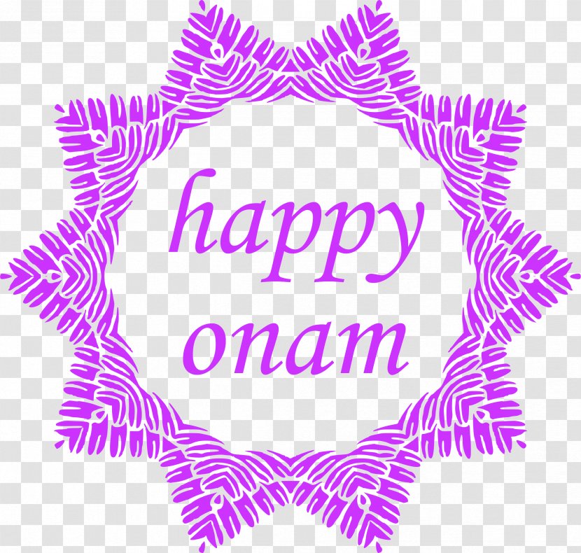 Happy Onam Festival Text . - Magenta - Color Transparent PNG