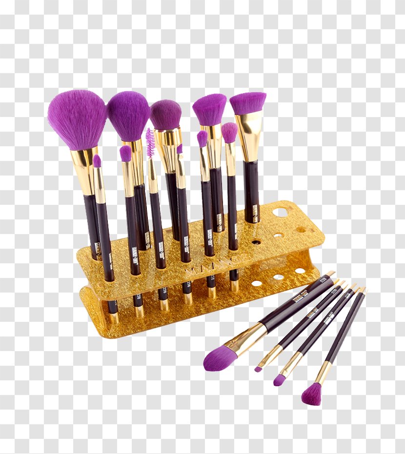 Makeup Brush Cosmetics Mouthwash Make-up - Golden Transparent PNG
