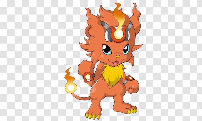 Drawing Art Agnimon Cat - Lion On Fire Transparent PNG