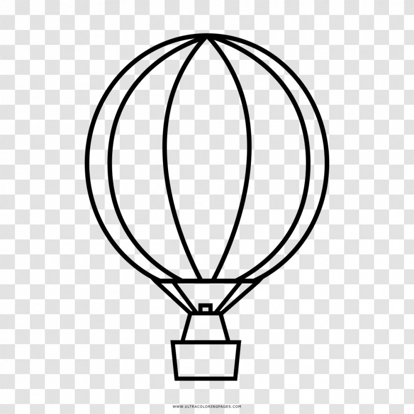 Coloring Book Drawing Hot Air Balloon - Color Transparent PNG